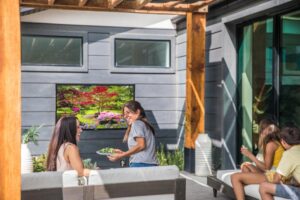 Outdoor TV installation for backyard gatherings and social events