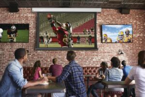 Professional commercial TV installation for business environment