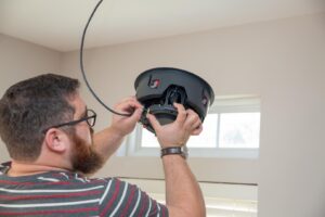 Custom home theater system installation with surround sound