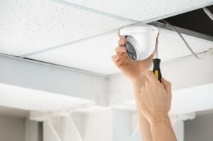 Custom smart home installation with integrated security cameras and automation system